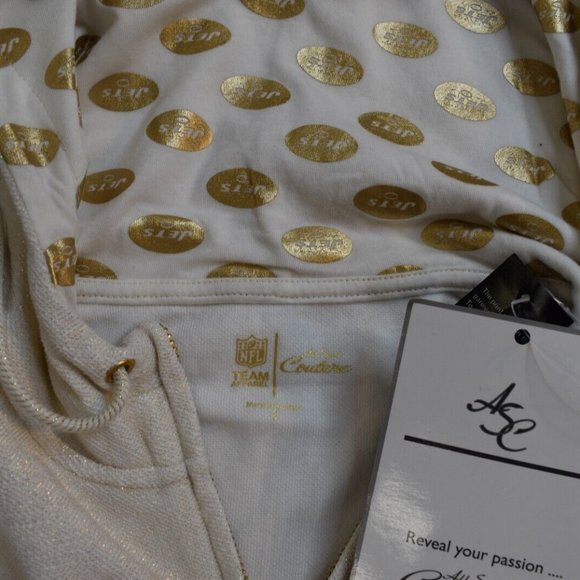 All-Sport Couture Womens NFL New York Jets Play Action Cream Hoodie New - Picture 6 of 8